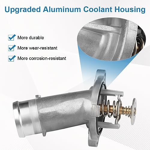 WMPHE Aluminium Thermostat Housing Assembly Compatible with Dodge Ram 2500/3500/4500/5500 2014-2020, Ram 4000 2019-2020 6.4L 392, Replacement for 902-3045 956-216 4893177AB 4893177AC 4893177AD - size: 902-3045