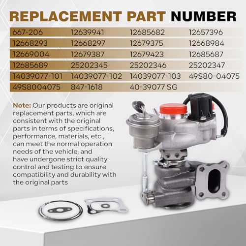 667-206 Turbocharger Kit Made for 2016-2019 Chevy Cruze 1.4L LE2