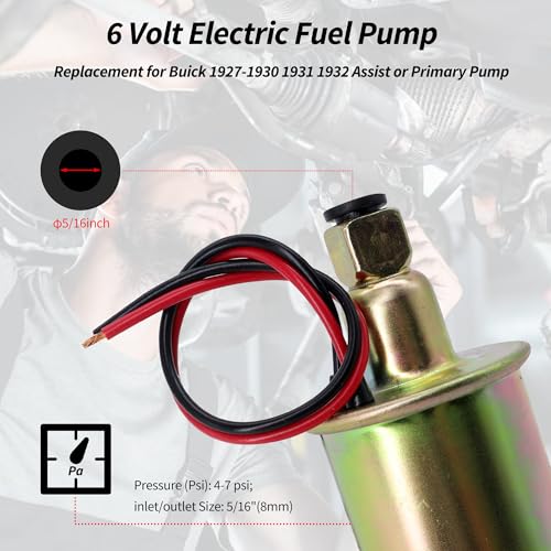 6 Volt Electric Fuel Pump Compatible with Buick 1927-1932 - style: 6 Volt Electric Fuel Pump