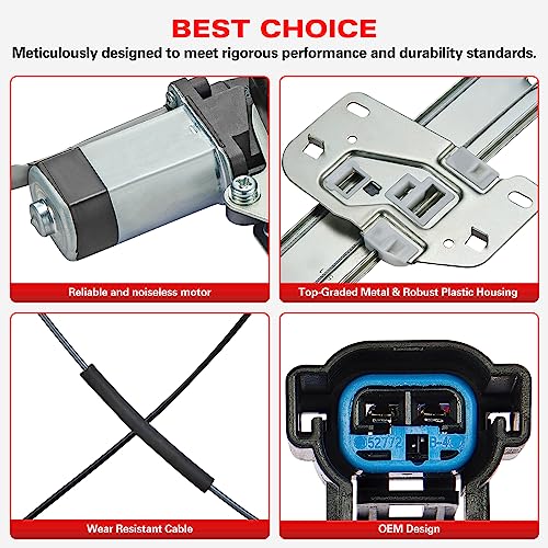 BDFHYK 741-768 Power Window Regulator with Motor Front Left Driver Side for Jeep Cherokee 1997 1998 1999 2000 2001 97 98 99 00 01| 55154959AI - size: Front Left, style: 1997-2001 Jeep Cherokee XJ