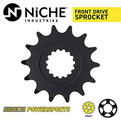 NICHE Drive Sprocket Chain Combo for Yamaha Raptor 700 YFZ450R Front 14 Rear 38 Tooth 520V-X X-Ring 98 Links - size: X-Ring Chain