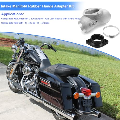 Intake Manifold Rubber Flange Adapter Kit HS42/061-45TC For Harley-Davidson