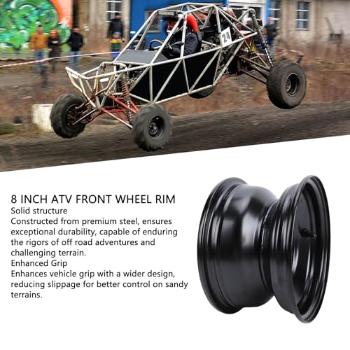 19x7-8 8 Inch ATV Front Wheel Rim 4 Bolt Holes 19x7.00-8 High Strength Steel Wheel Hub Rim for Go Kart Quad Dirt Bike Buggy Ride On Mower