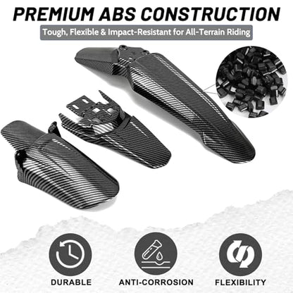 XINGWU Front Fender for Surron Light Bee X/S Segway X160/X260 Dirt Bike Motorcycle Front Fender Modified Mudguard Protector for Eikes Carbon Fiber Style - size: Front Fender, style: Carbon Fiber Style