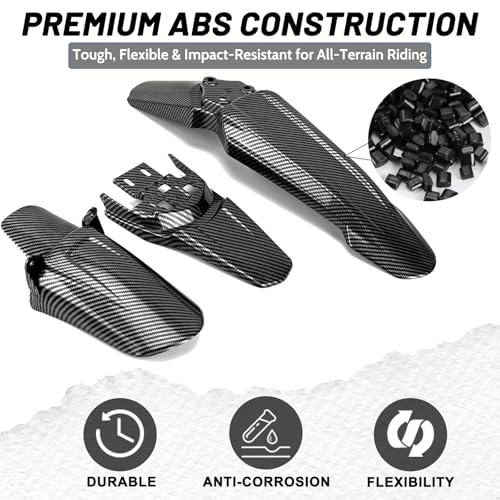 XINGWU Front Fender for Surron Light Bee X/S Segway X160/X260 Dirt Bike Motorcycle Front Fender Modified Mudguard Protector for Eikes Carbon Fiber Style - size: Front Fender, style: Carbon Fiber Style