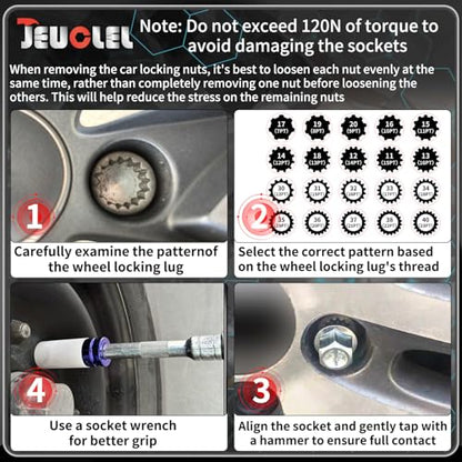 21PCS Wheel Locking Nut Key Kit Compatible with BMW, Nut Removal - size: - Complete Set (21 Pcs)