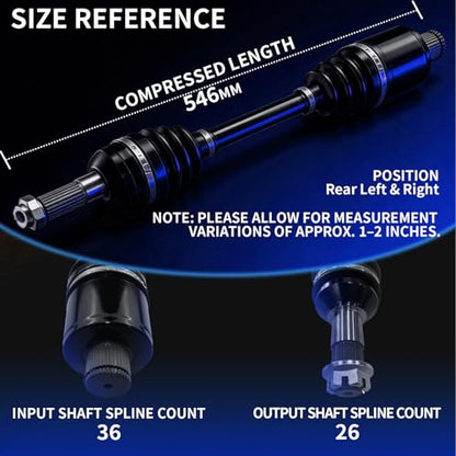 2PCS Rear Left & Right CV Axle Shaft Assembly, Premium CV Joint - color: Rear Left & Right, size: 2 PCS Axles