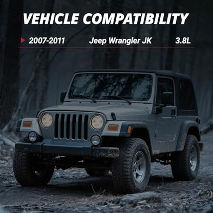 EVIL ENERGY Cold Air Intake Compatible for 2007-2011 Jeep Wrangler JK 3.8L, Includes Heat Shield & Pre-Filter, Black