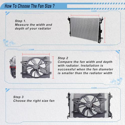 Radiator Cooling Fan Compatible with 07-13 Avalanche Silverado 1500 - size: 2007-2013 Chevy Avalanche