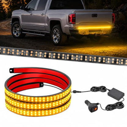 Nilight 60 Inch 360 LED Tailgate Strobe Light Strip Amber - color: 60" Tailgate Strobe Amber