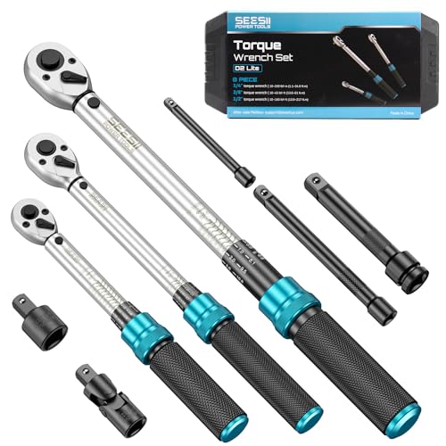 Seesii Torque Wrench Set 1/4" 3/8" 1/2" Drive - size: 1/4" 3/8" 1/2" Drive Torque Wrench Set