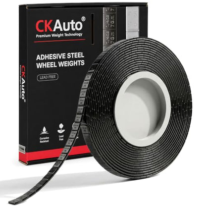 CKAuto 1/4oz, Steel Adhesive Stick-On Wheel Weights, Black, 11 lb Roll - color: Black, size: 1 Roll/715pcs