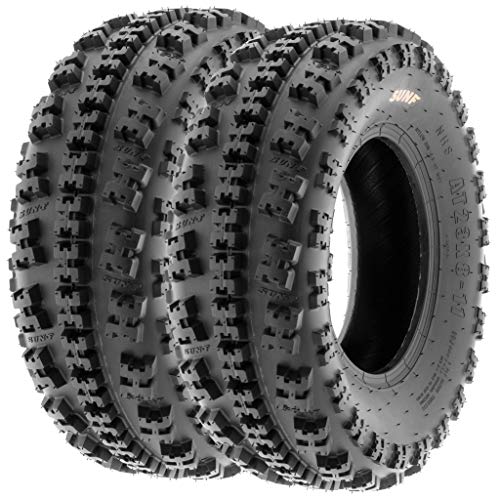 Set of 4 SunF 21x7-10 Front & 20x11-9 Rear ATV UTV Knobby Sport Tires,6 PR Tubeless A027 - size: 21x7-10 & 20x11-9