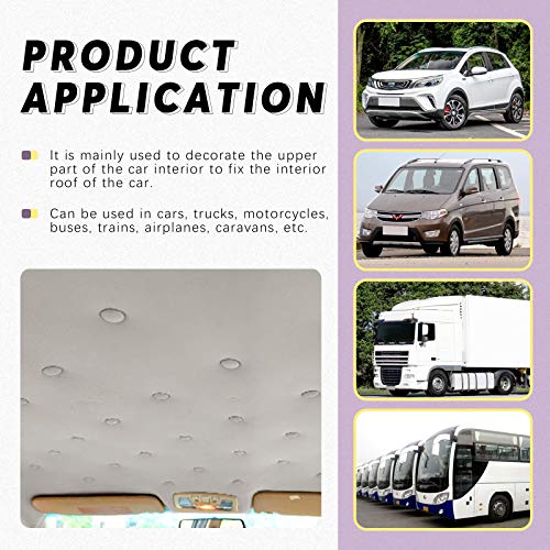 Swpeet 272-Piece Gray Car Roof Headliner Repair Kit with Rivets, Things and Installation Tool, Bed Skirt Pins and Retainer Design for Car Roof Flannel Fixed - color: Grey