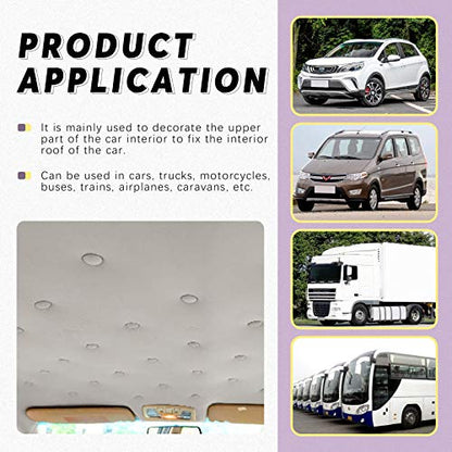 Swpeet 272-Piece Gray Car Roof Headliner Repair Kit with Rivets, Things and Installation Tool, Bed Skirt Pins and Retainer Design for Car Roof Flannel Fixed - color: Grey