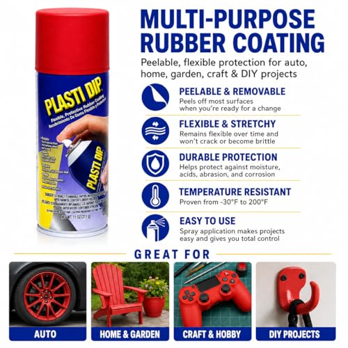 Plasti Dip Spray Red 11 Ounce (Pack of 1) - color: Red, size: 11 Ounce (Pack of 1)