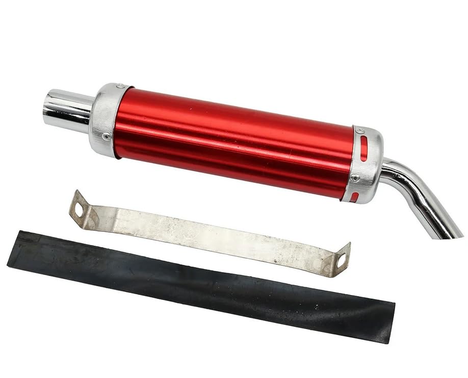 BADASS SHARKS 28mm Motorcycle Exhaust Muffler for 2 Stroke Dirt Bike Black - color: Ruby Red