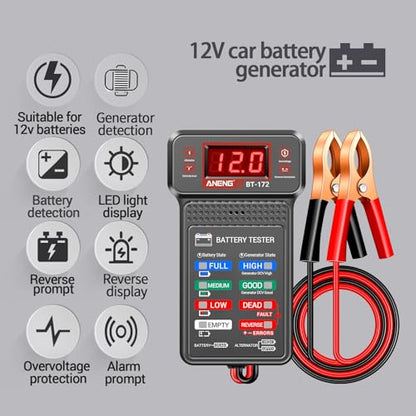 ANENG 12V Car Battery Tester,Automotive Voltmeter and Alternator Analyzer