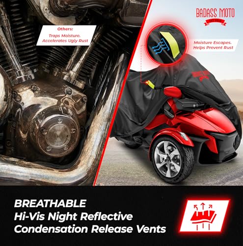 Badass Moto Waterproof for Can-Am Spyder RT Limited Cover 2020-2026, Black - color: Badass Black, size: [SPYDER RT 2020+] 112"L x 62"W x 57"H