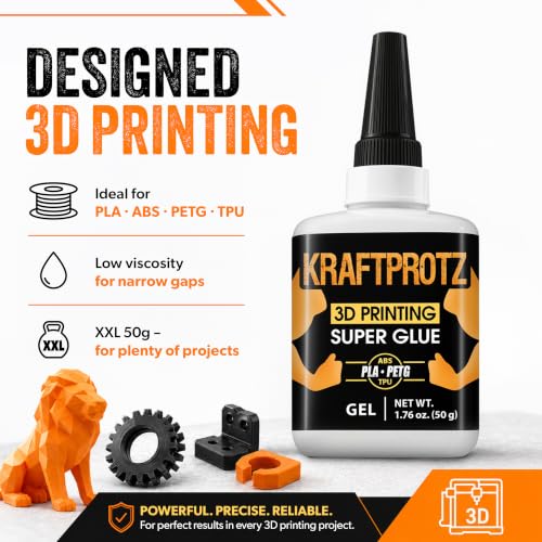 3D Printing Super Glue Gel 1.75 oz - PLA ABS PETG TPU Instant Adhesive