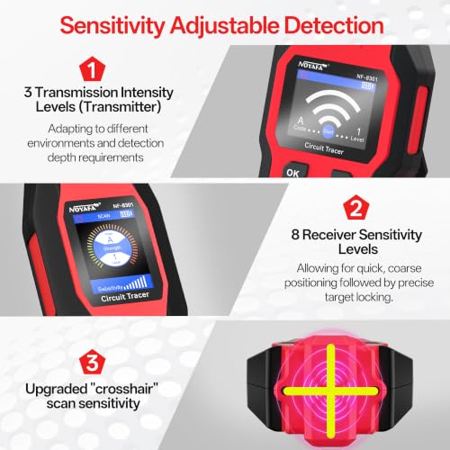 NOYAFA NF-8301 Circuit Tracer, Underground Wire Locator &Digital Multimeter