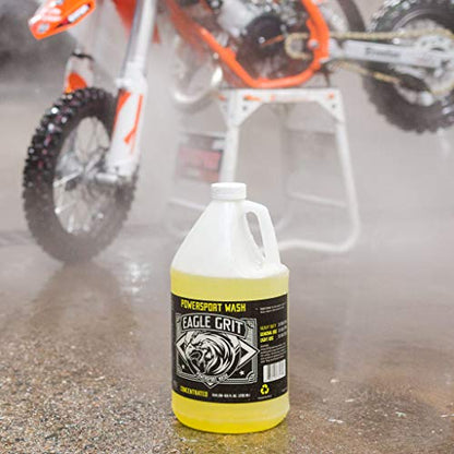 Eagle Grit Powersport Wash – 1 Gallon Concentrated Cleaner for Dirt Bikes, ATVs, UTVs, Mountain Bikes & Watercraft – Biodegradable, pH Balanced, VOC Compliant – Safe on All Surfaces – USA Made