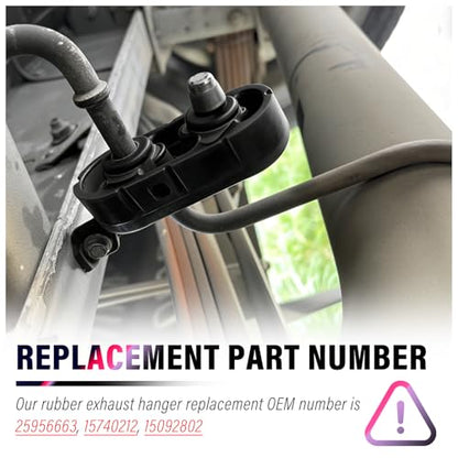 2PCS Rubber Exhaust Hangers Replacement OEM 25956663,Shock Absorbing Car Muffler Hanger Compatible with GMC Chevrolet Cadillac,Professional Exhaust Pipe Hangers