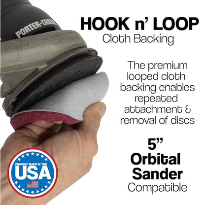 5" Abrasive Pad Hook & Loop Round Non-Woven 320 Grit - 10 Pack (Maroon) - color: Maroon, size: 5" Round