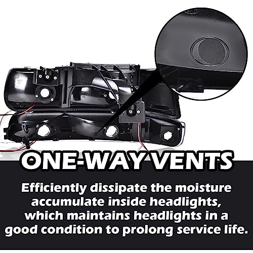 G-PLUS LED Headlights Fit 1999-2002 Chevy Silverado 1500 2500,Smoke Lens - size: Fit Chevy Silverado 1999-2002(Smoke/Black)