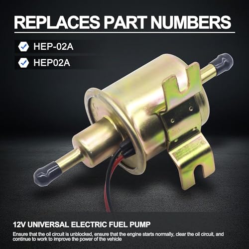 Electric Fuel Pump 12V, Universal Low Pressure 12 Volt Transfer Pump - size: HEP-02A
