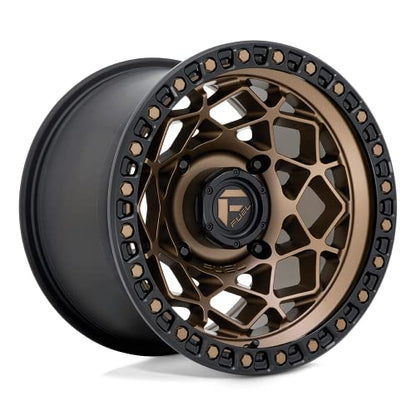 Fuel UTV D785 15X7 4X137 BRZ M-BLK-RING 10MM - D7851570A643 - color: Bronze With Matte Black Ring, size: 15x7