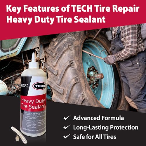 TECH Heavy Duty Tire Sealant for Tubeless Puncture Repair, up to 1/2 Inch