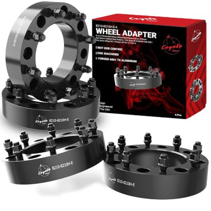 Wheel Accessories Parts 4 Pcs Hub Centric Wheel Spacers 8 on 210mm 8x210mm 2.00 Inch Thick 154.2mm Hub M14x1.5 Thread Stud Fits Chevrolet Silverado GMC Sierra 3500HD (Dually) - size: No Lip, style: 2.00" Alum (4 Pack)