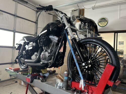 TOFR 21x2.15 18x3.5 Fat Spoke Black Wheels For Harley Dyna FXD FXDB 00-05 - color: 21x2.15 18x3.5 Black, size: Dyna 2000-2005