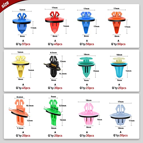 Nilight 420Pcs Fender Flare Clips & Fastener Remover for Toyota Lexus - color: 420Pcs Clips +Remover