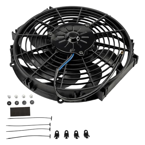 KAX 12 inch Universal Slim Fan Push Pull Electric Radiator Fan - size: 12 inch Universal