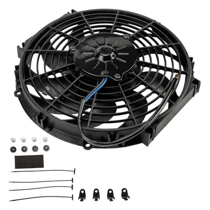 KAX 12 inch Universal Slim Fan Push Pull Electric Radiator Fan - size: 12 inch Universal