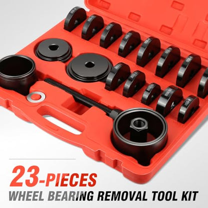 DNA Motoring 23pcs Front Wheel Drive Bearing Removal Installation Tool Set, Wheel Bearing Puller Adapters Kit, TOOLS-00574 - style: F-Wheel Bearing Removal Set