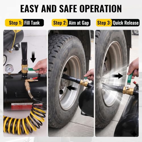 5 Gallon Air Tire Bead Seater Blaster Tool Seating Inflator Car Tractor Truck ATV Tank Heavy Duty Black(US Stock) - color: Black(5 Gallon)