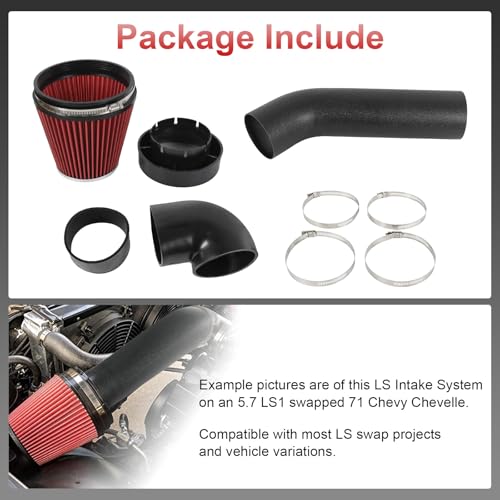 LS Swap Cold Air Intake kit Compatible with Camaro Chevelle GTO Monte Carlo Caprice LS1 LS2 LSX LQ4 LQ9 Restomod