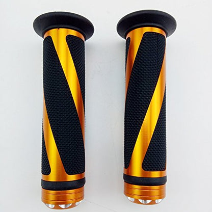 Universal Motorcycle Rubber Gel Handlebar Hand Grips for 7/8" Bar End Handle Bars Sports Bikes - color: Golden