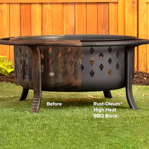 Rust-Oleum High Heat Flat BBQ Black Protective Enamel Paint - color: Bar-B-Que Black, size: 32 Fl Oz (Pack of 1)