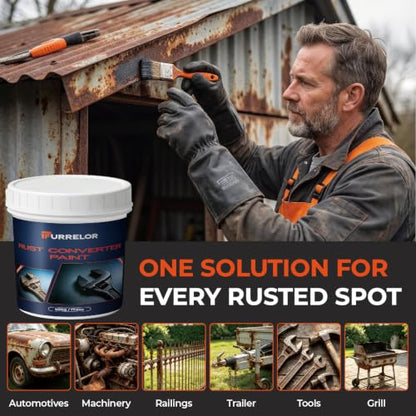 2 In 1 Rust Converter & Metal Primer, 17.5Oz Black Metal Rust Paint