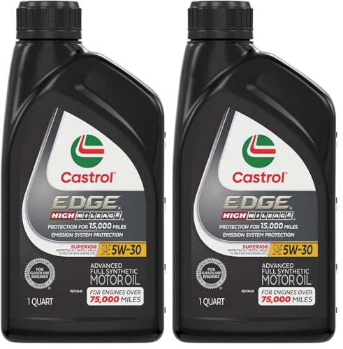 Castrol Edge High Mileage 5W-30 Advanced Full Synthetic Motor Oil, 1 Quart (Pack of 2) - size: 1 Quarts (Pack of 2)