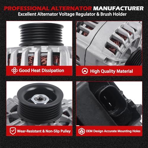 11148 Alternator 125Amp 12V Compatible with Colorado Canyon H3 H3T i290 i370 2007-2012 OE 15884348, 15946765, 25925948