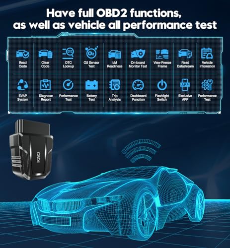 OBD2 Scanner Diagnostic Tool, Car Scanner for iOS & Android, Bluetooth 5.4 - color: black