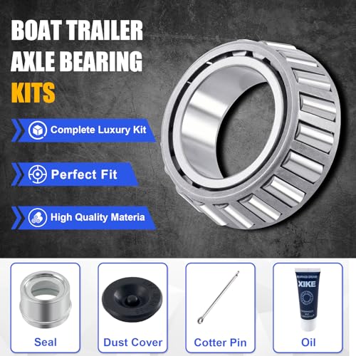 XiKe 25mm Axles 30205 Trailer Bearings Wheel Hub Kit, 4 Sets - size: 30205 + Seal ID 1.18, style: Pack 4 Set