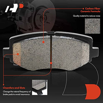 A-Premium 12.91 inch (328mm) Rear Solid Brake Rotors and Ceramic Pads Kit - style: Rear Solid