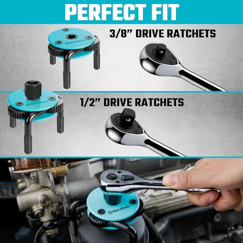 DURATECH 3-Jaw Adjustable Oil Filter Wrench, 3" to 5.51"(76mm to 140mm) - size: 3 to 5.51 Inches