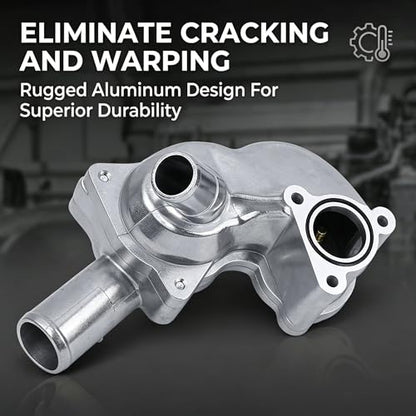 Upgraded Aluminum Thermostat Housing Assembly with Sensor, 1 Hole - size: Mustang 2005-2010, 1 Hole